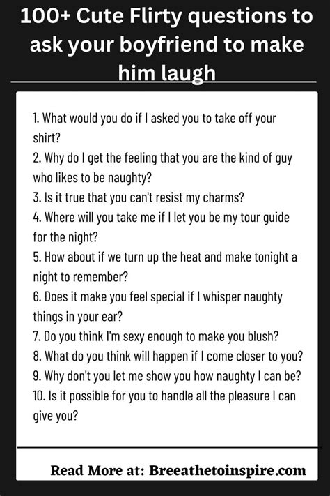 105 Flirty Questions to Ask Your Boyfriend & Turn Him。